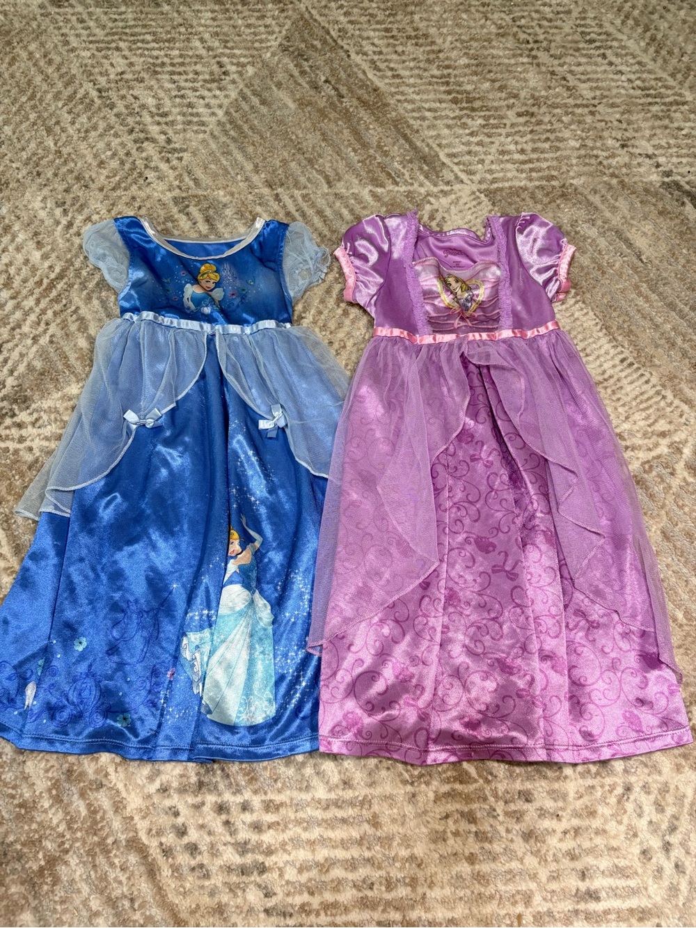 Blue Cinderella and Purple Rapunzel Girls' Costume Dresses 2t